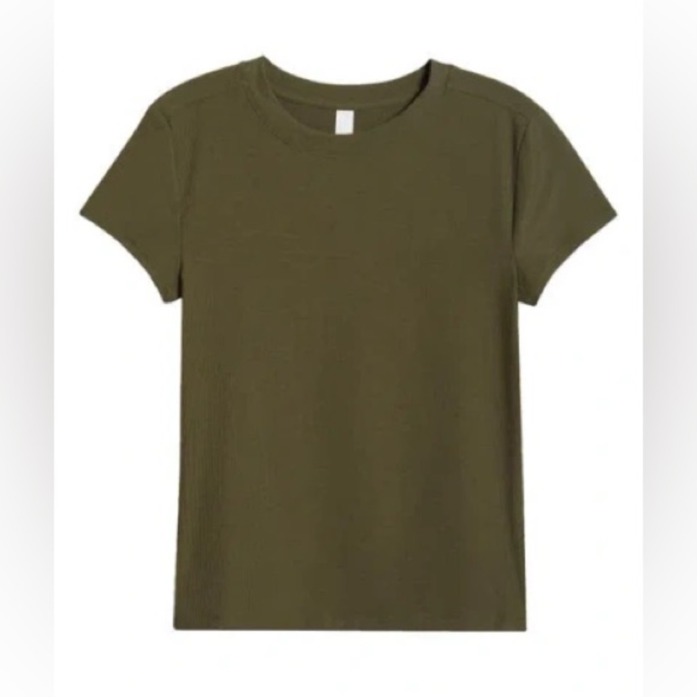Zella Go-to‎ Rib T-shirt in Olive Night